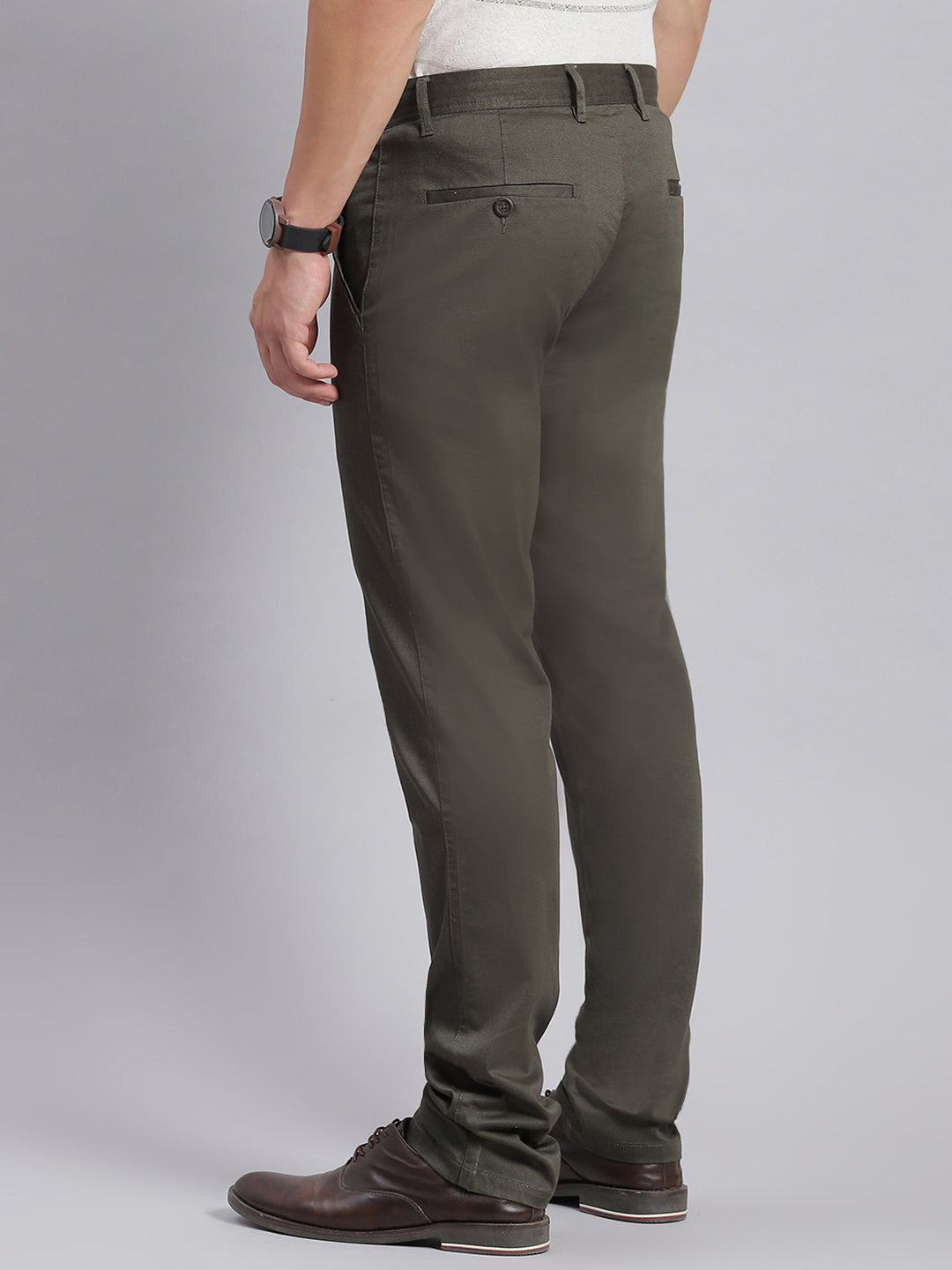 Buy Regular Fit Men Trousers Gray Poly Cotton Blend for Best Price,  Reviews, Free Shipping